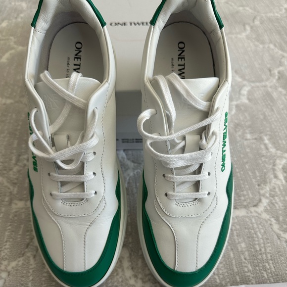 White and Green Sneakers (One Twelves) Size 39 - Picture 2 of 6